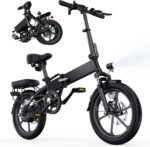Finbike U3 16-inch Portable Electric Folding Bike, Fast Charge, 3 Modes, Shock Absorber