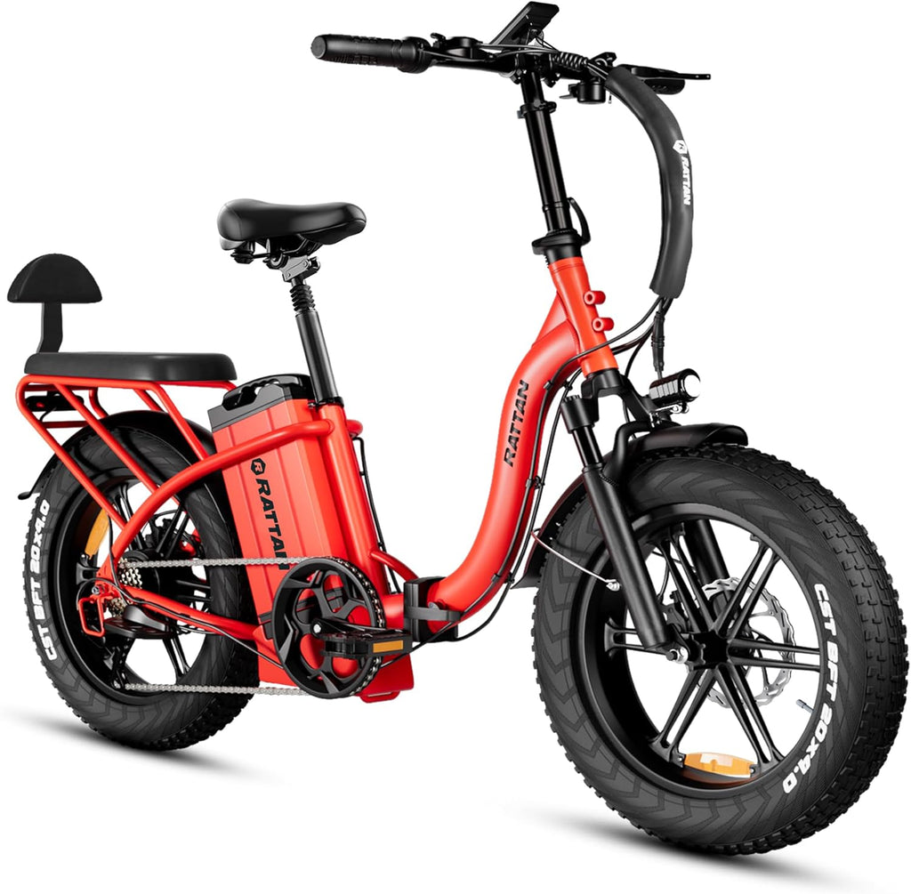 Rattan Ultra Folding E-Bike: 120-Mile Range, Dual Seat, Fat Tires, Hydraulic Brakes Rattan Ultra Folding E-Bike: 120-Mile Range, Dual Seat, Fat Tires, Hydraulic Brakes - Image 1