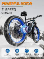 V7 Electric Fat Tire Mountain Ebike: 52V Battery, 21-Speed, Dual Hydraulic Brakes - Image 3