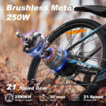 VARUN 26-inch Electric Mountain Bike: 250W Motor, 21-Speed, Removable Battery - Image 3